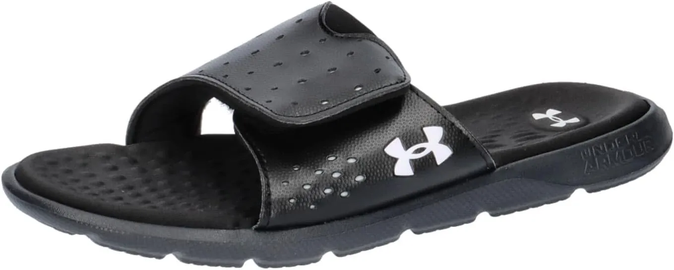 Under Armour Women's Ignite Pro Slide, (001) Black/Black/White, 12, US