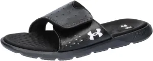 Under Armour Women's Ignite Pro Slide, (001) Black/Black/White, 12, US