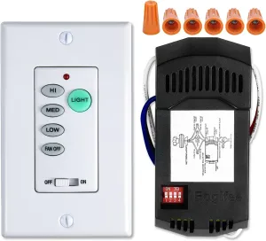 Universal UC9050T Ceiling Fan Wall Remote Control Kits with Adjustable 3 Speed,Light Dimmer, Compatible with Hampton Bay Harbor Breeze Hunter