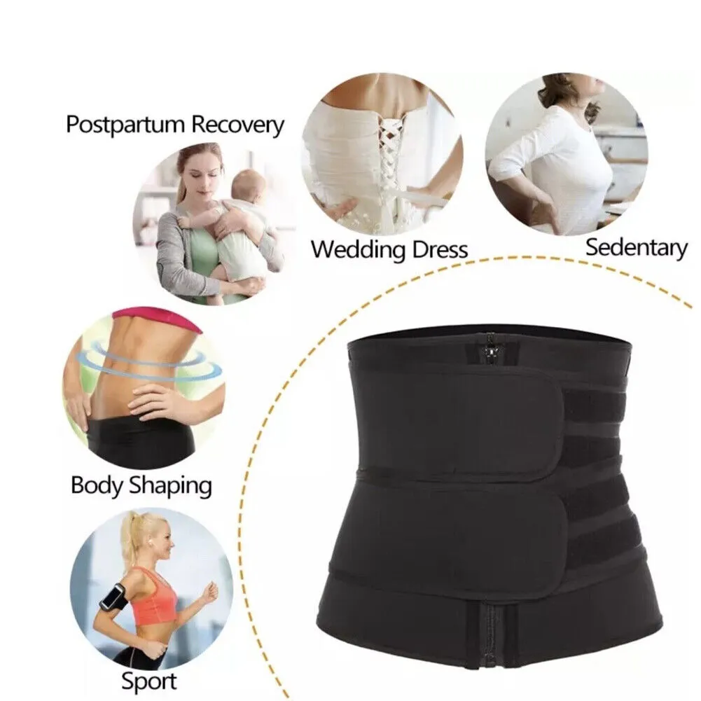 US 1-2 Pack Women Waist Trainer Corset Sauna Sweat Weight Loss Body Shaper