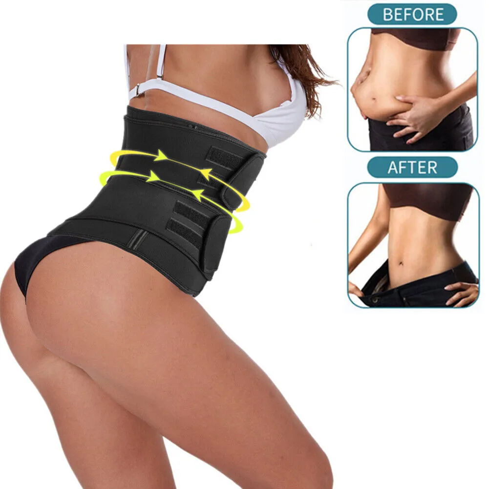 US 1-2 Pack Women Waist Trainer Corset Sauna Sweat Weight Loss Body Shaper