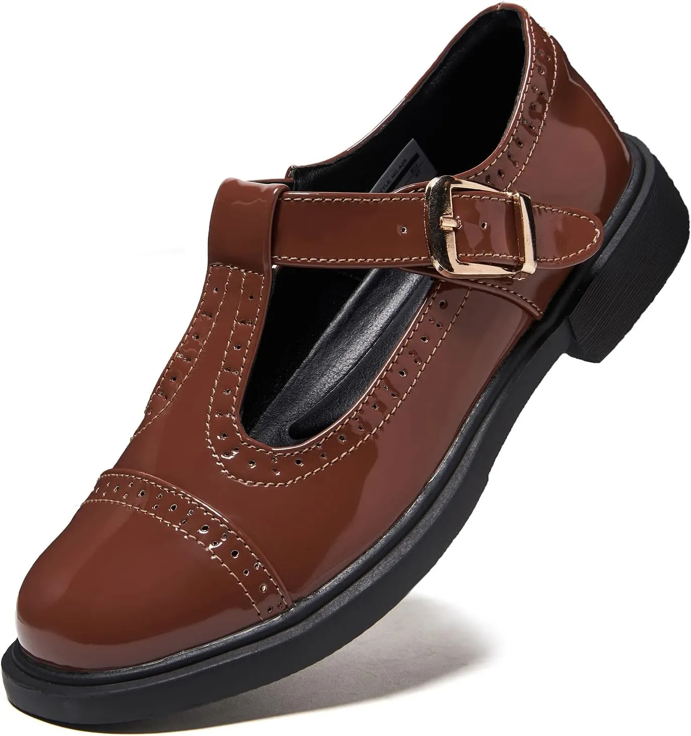 UZB Mary Jane Shoes Womens Flat Shoes Round Toe Memory Foam Casual Dress Shoes