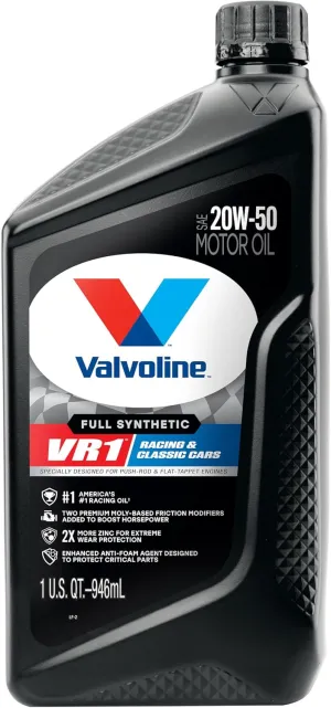 Valvoline VR1 Racing Synthetic SAE 20W-50 Motor Oil 1 QT