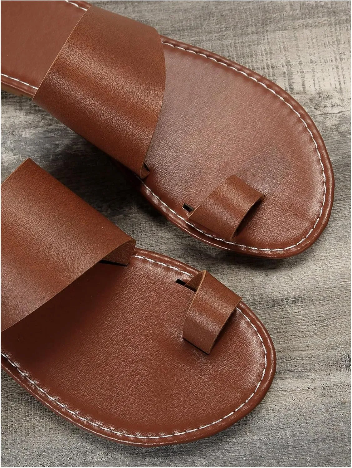 Verdusa Women's Flip Flops Sandals Toe Ring Slip On Slide Sandals