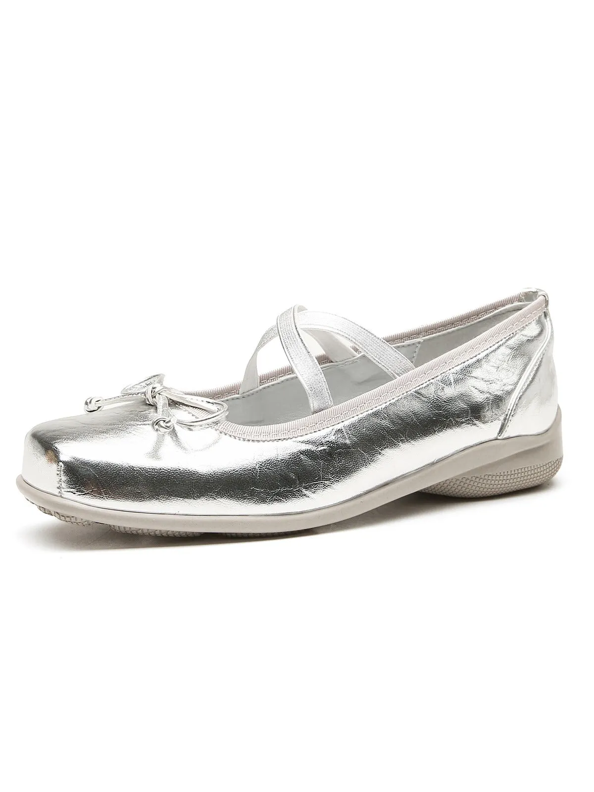 Vintage Leather Bow Ballet Style Shoes