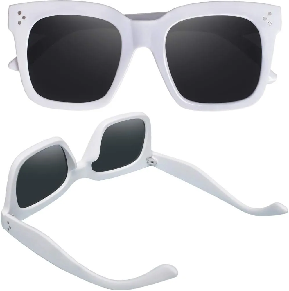 Vintage Women Oversized Sunglasses Designer Luxury Square Sun Glasses UV400 Protection Flat Lens