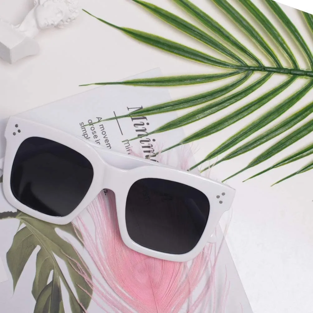 Vintage Women Oversized Sunglasses Designer Luxury Square Sun Glasses UV400 Protection Flat Lens