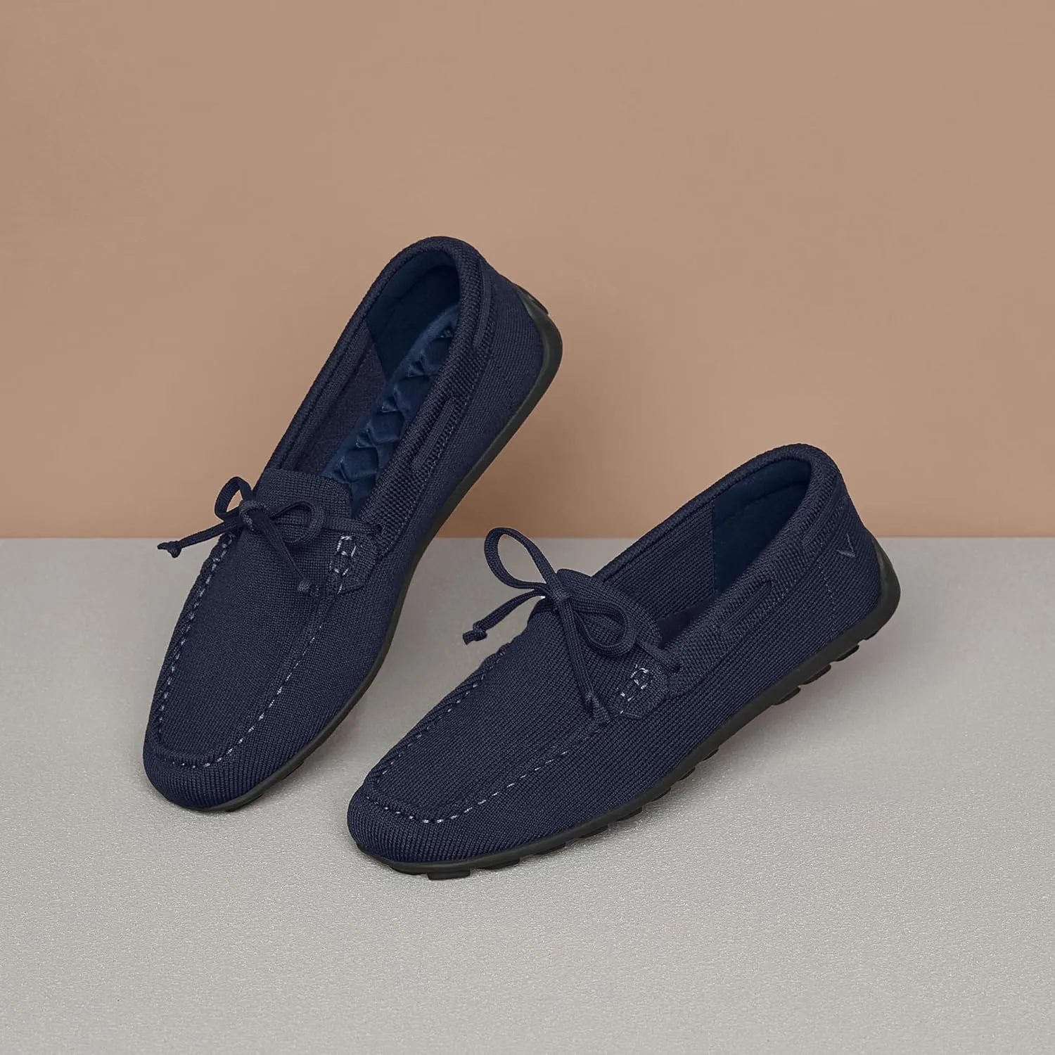 VIVAIA Jackie Women Loafers Square-Toe Embroidered Slip on Loafer Shoes for Women Comfortable Flat Shoe