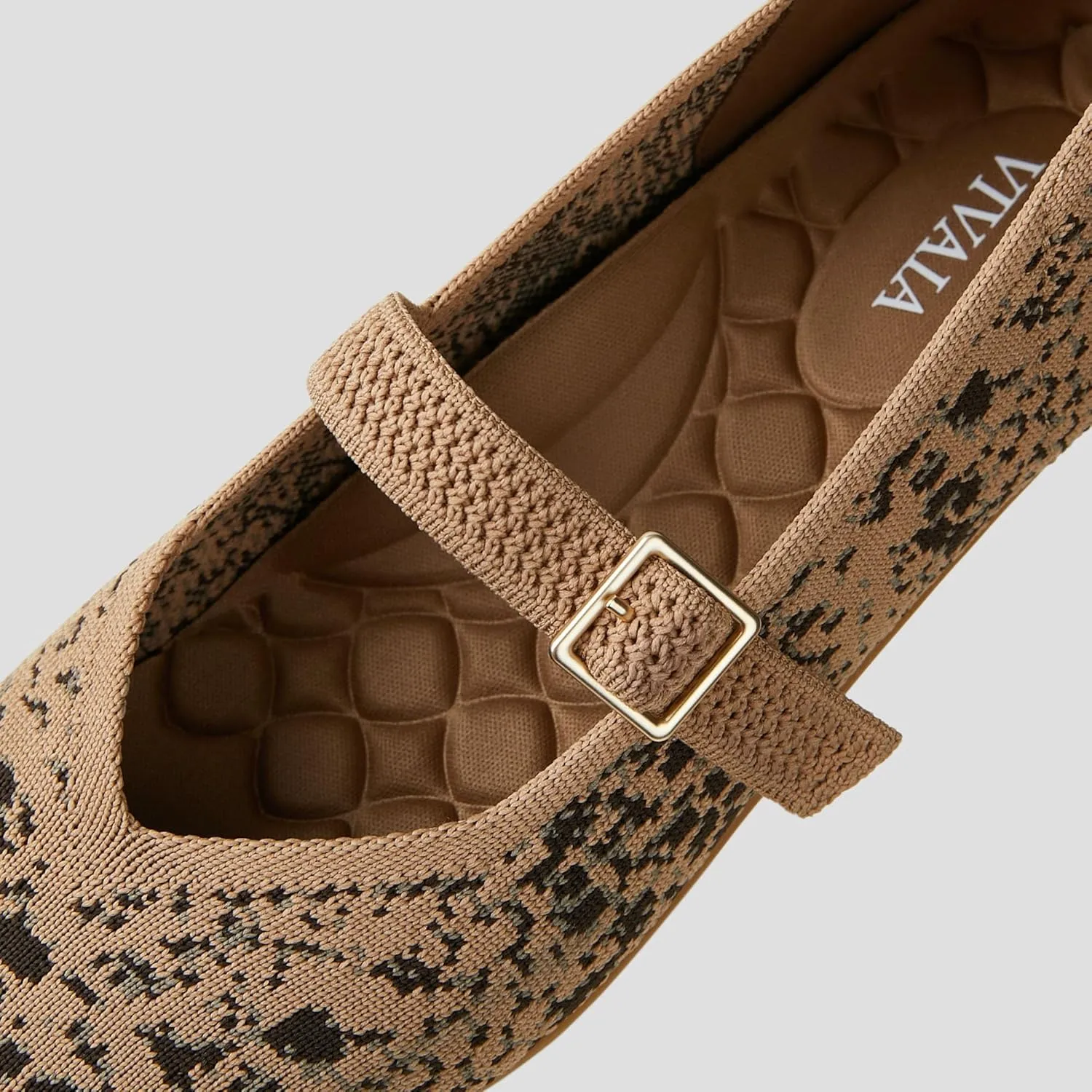 VIVAIA Margot Walker Mary Jane Women Flat Shoes Slip on Square-Toe Washable Shoes Comfortable for Work with Arch Support