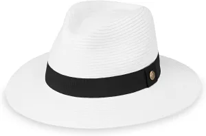 Wallaroo Hat Company Women’s Petite Palm Beach Fedora – UPF 50  UV Protection Sun Hat, Packable, Adjustable, Small Size
