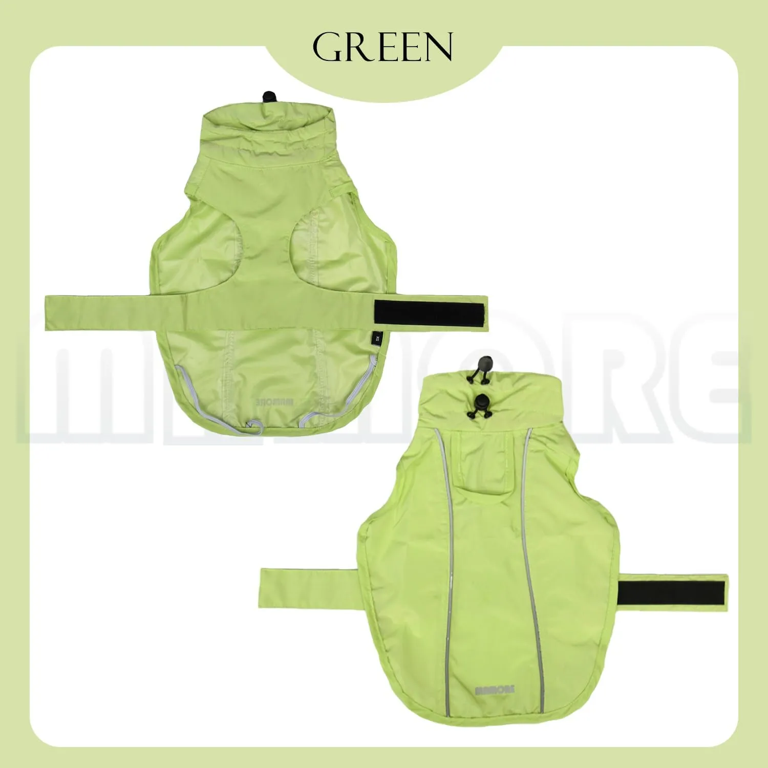 Waterproof Dog Raincoat with Reflective Strip, Adjustable Breathable Rain Coat Jacket with Leash Hole for Dogs (Light Green, XX-Large)