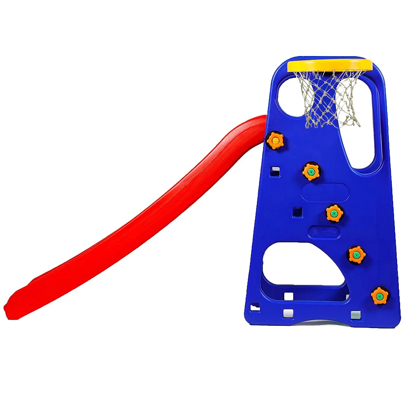 Webby Premium Foldable Garden Slide with Adjustable Height, Basketball Ring