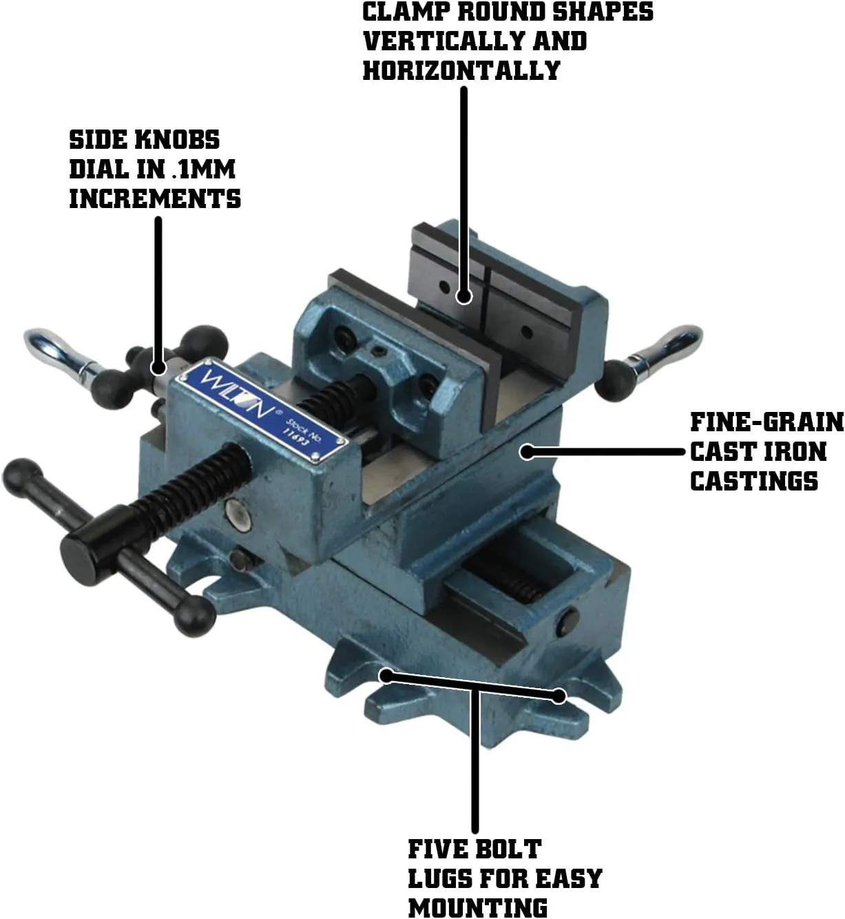Wilton Cross-Slide Drill Press Vise, 3" Jaw Width & Max Opening, 3" Jaw Depth (Model CS3)