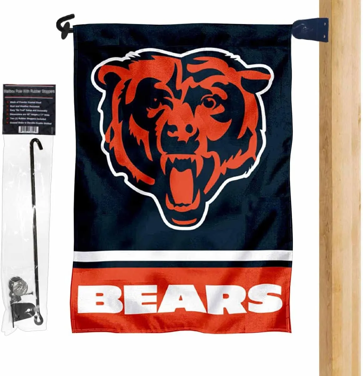 WinCraft Bears Bear Head Logo Garden Flag and Mailbox Post Pole Holder Mount