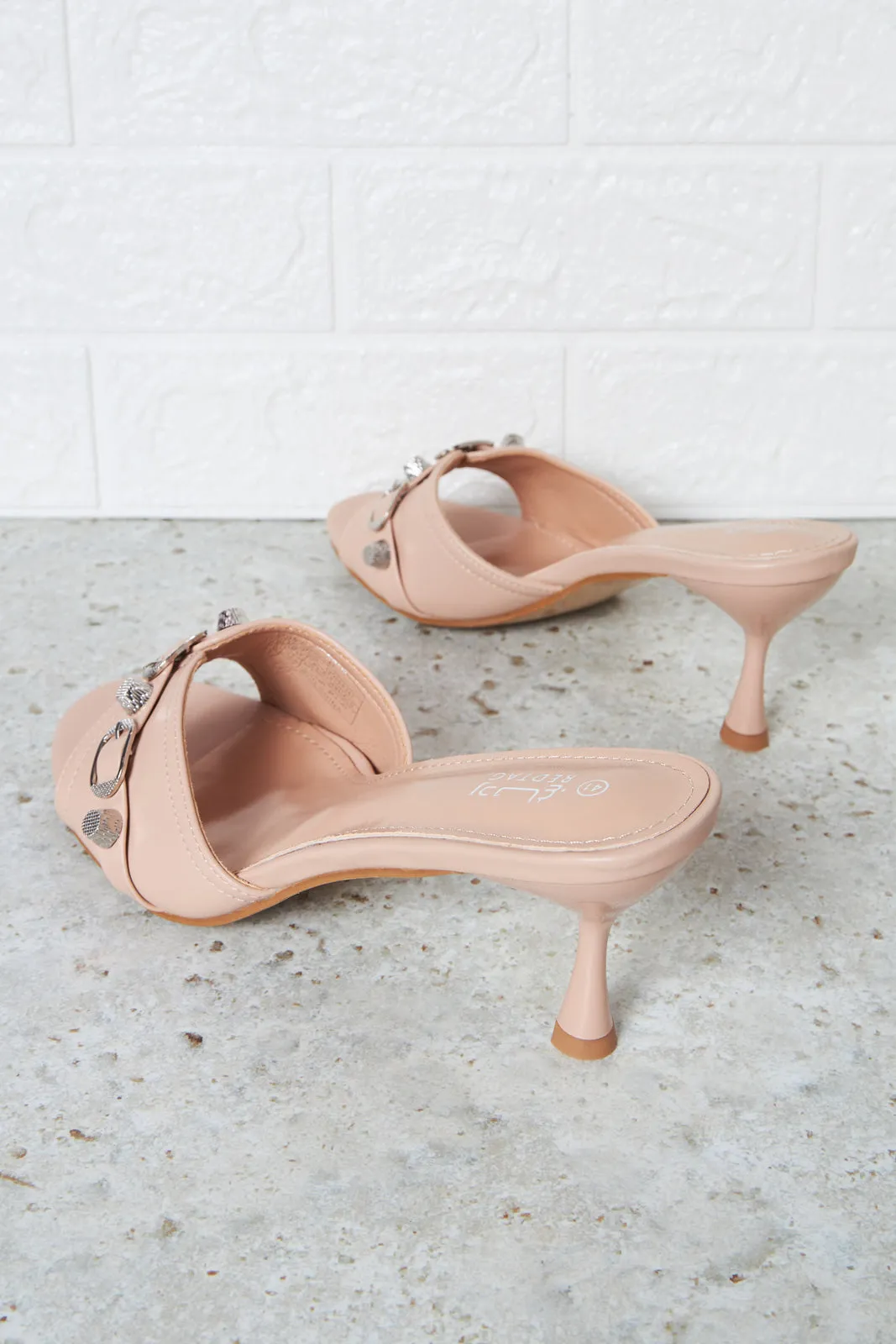 Women Pink Embellished Mule