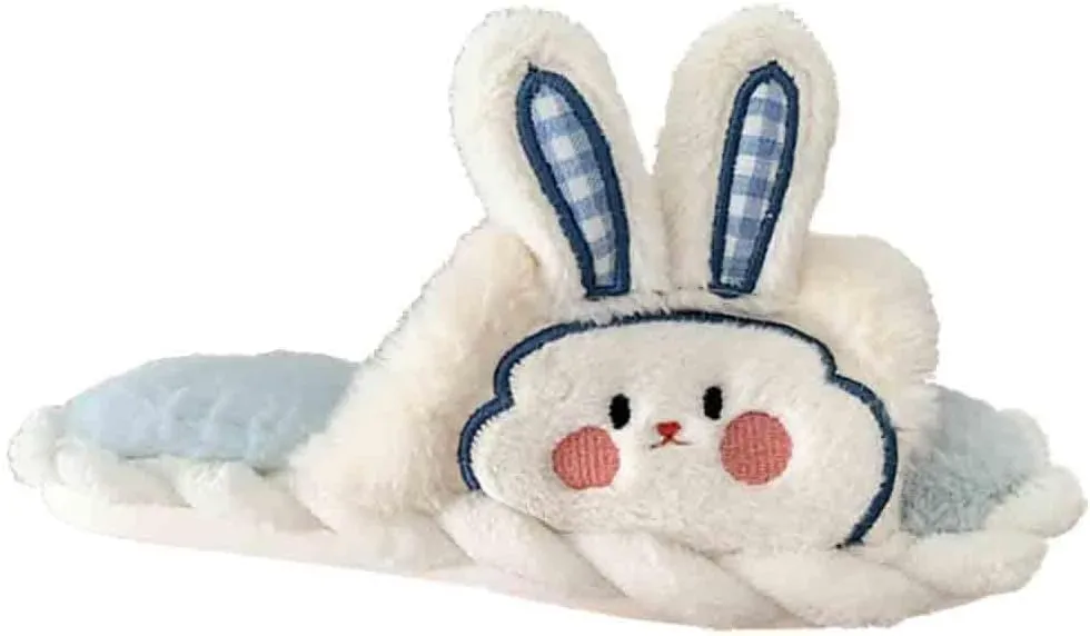 Women Rabbit Slippers for Kids Girls Cute Fluffy Memory Foam House Slippers Warm Plush Bedroom Anti-Slip Animal House Shoes