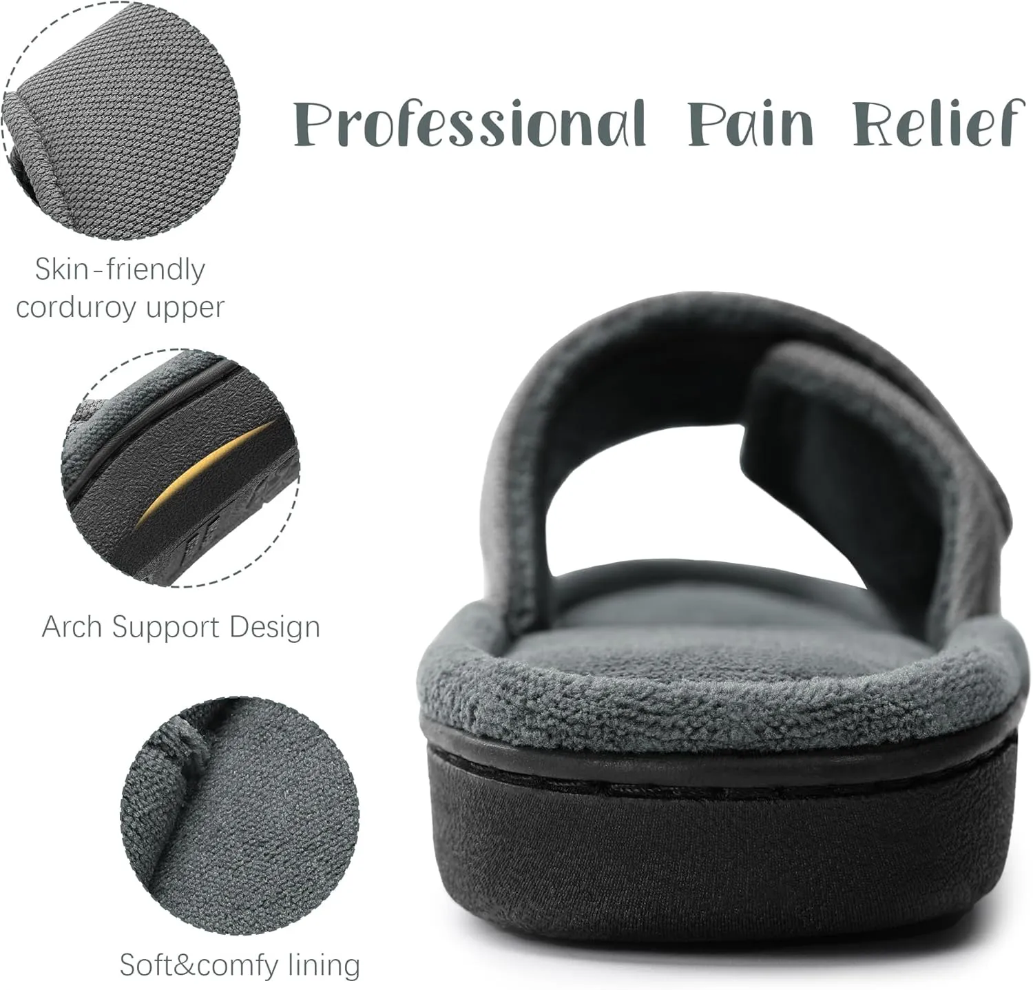 Women's Adjustable Indoor/Outdoor Machine Washable Memory Foam Slide