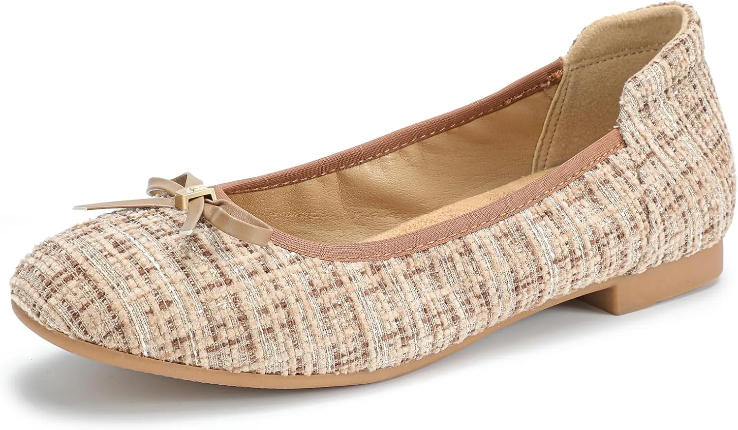 Women's Comfortable Ballet Flats Round Toe Flat Shoes for Women Bow Dressy Flats Shoes with Arch Support Insole