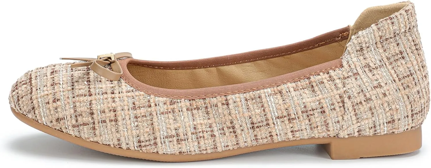 Women's Comfortable Ballet Flats Round Toe Flat Shoes for Women Bow Dressy Flats Shoes with Arch Support Insole