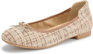 Women's Comfortable Ballet Flats Round Toe Flat Shoes for Women Bow Dressy Flats Shoes with Arch Support Insole