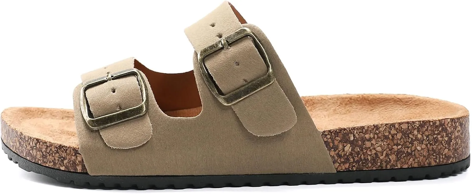 Women's Cork Sandals Comfortable Adjustable Buckle Strap Cork Footbed Arch Support Casual Ease of Wear Outdoor Slide Sandals