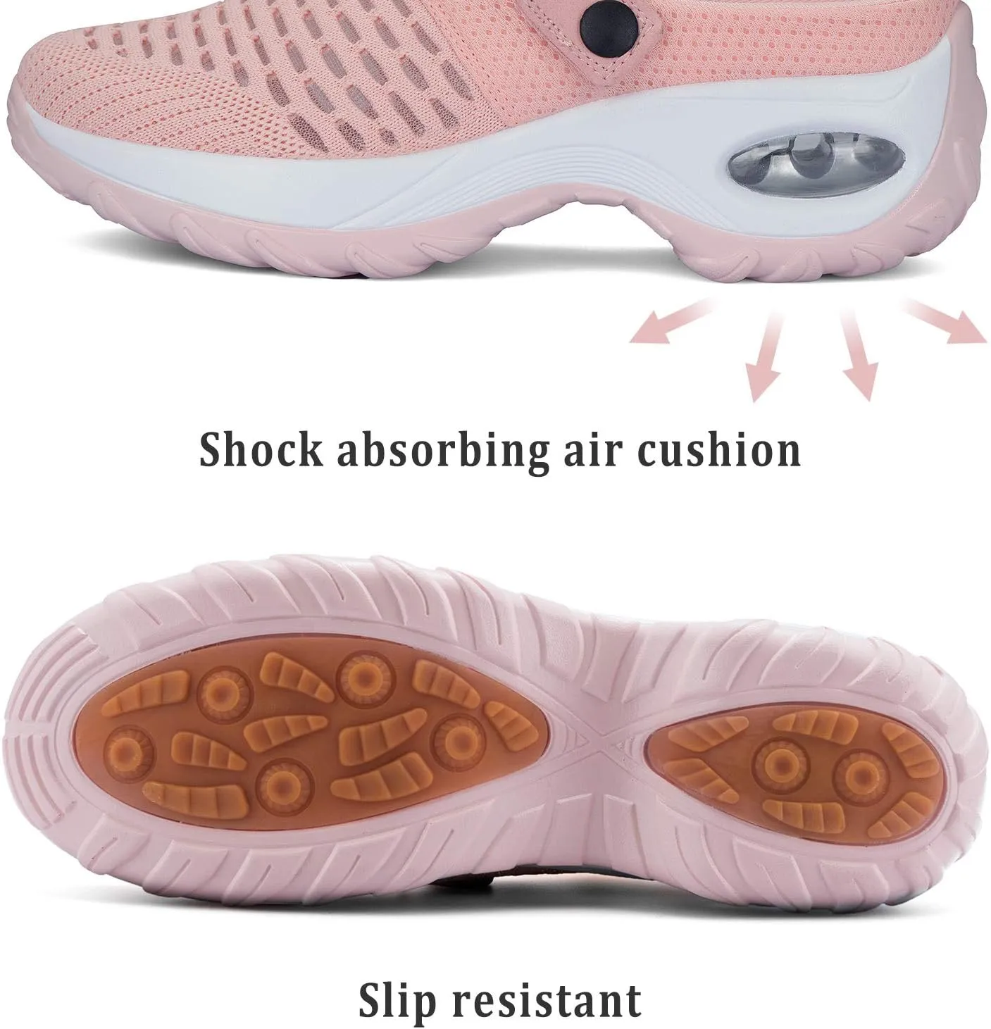 Women's Mesh Garden Shoes Air Cushion Mule Clogs Lightweight Walking Shoes