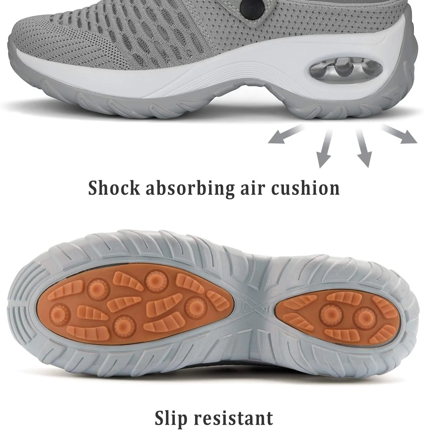 Women's Mesh Garden Shoes Air Cushion Mule Clogs Lightweight Walking Shoes