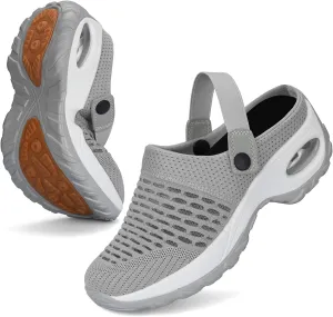 Women's Mesh Garden Shoes Air Cushion Mule Clogs Lightweight Walking Shoes