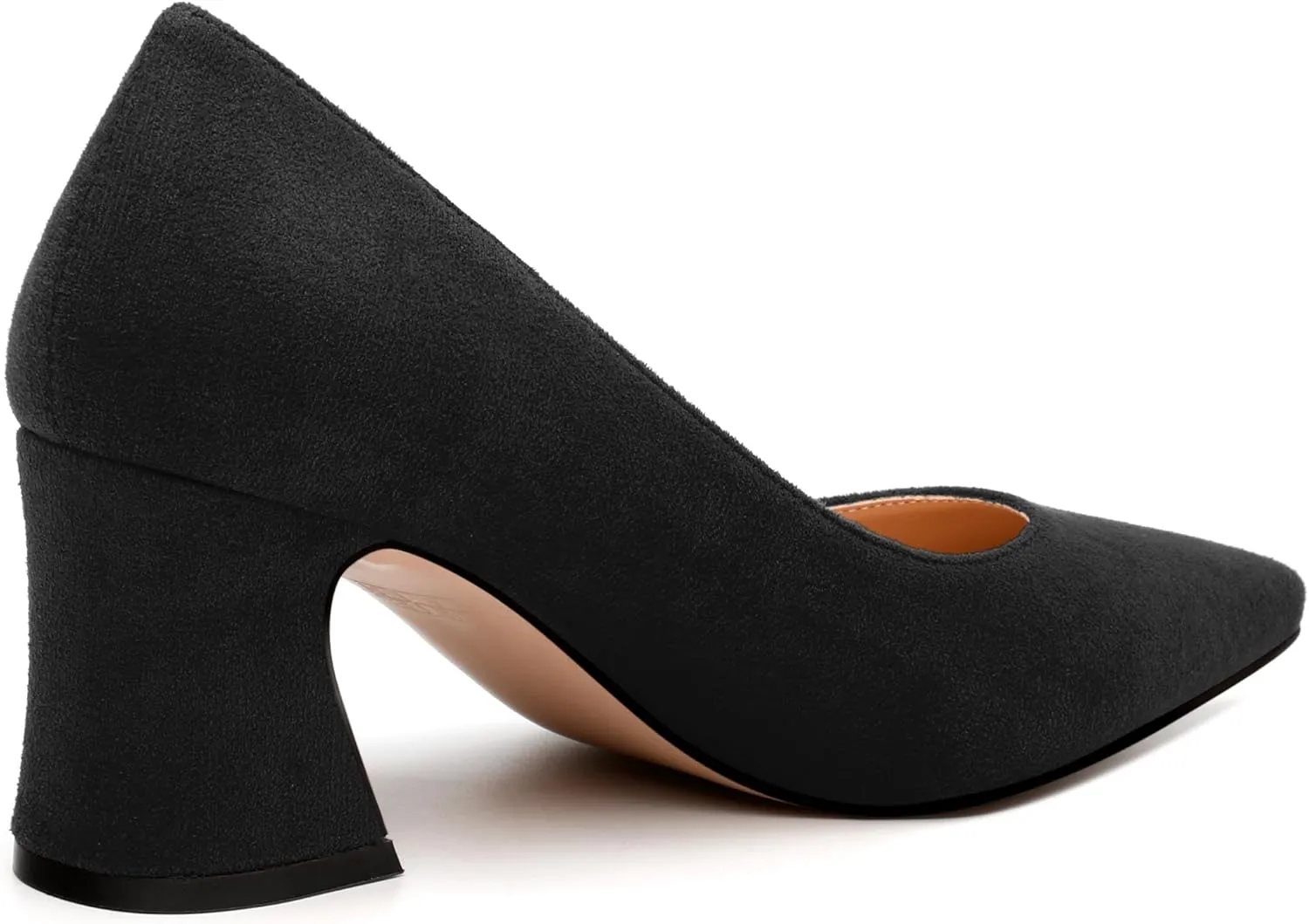 Women's Pointed Toe Mid Heel Pumps Slip On Fashion Closed Toe High Heel Shoes for Women