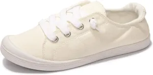 Women's Slip On Canvas Sneaker Low Top Casual Walking Shoes Classic Comfort Flat Fashion Sneakers