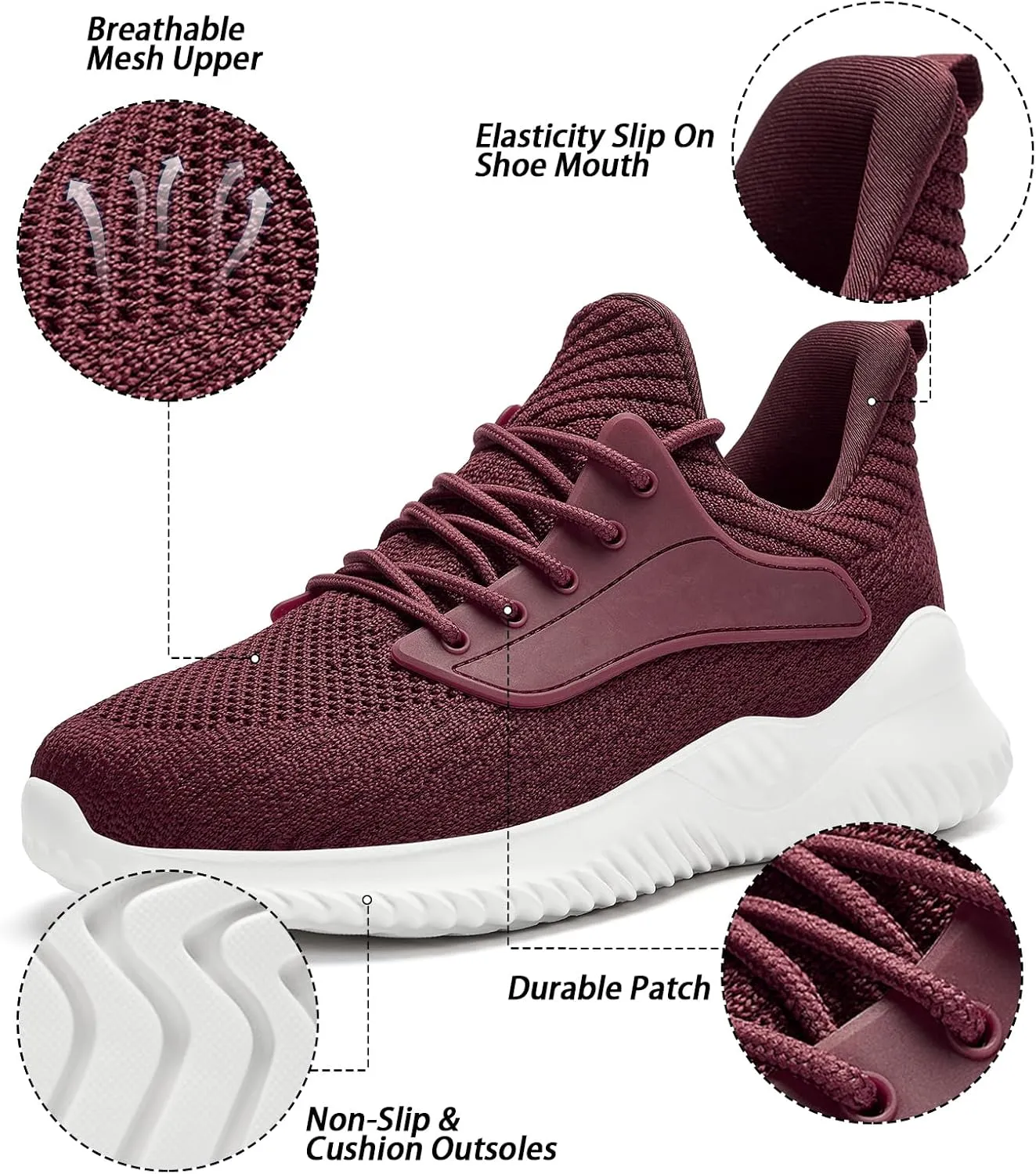 Womens Tennis Shoes Walking Sneakers - Memory Foam Running Slip On Gym Athletic Workout Nursing Comfort Work Shoe Lightweight