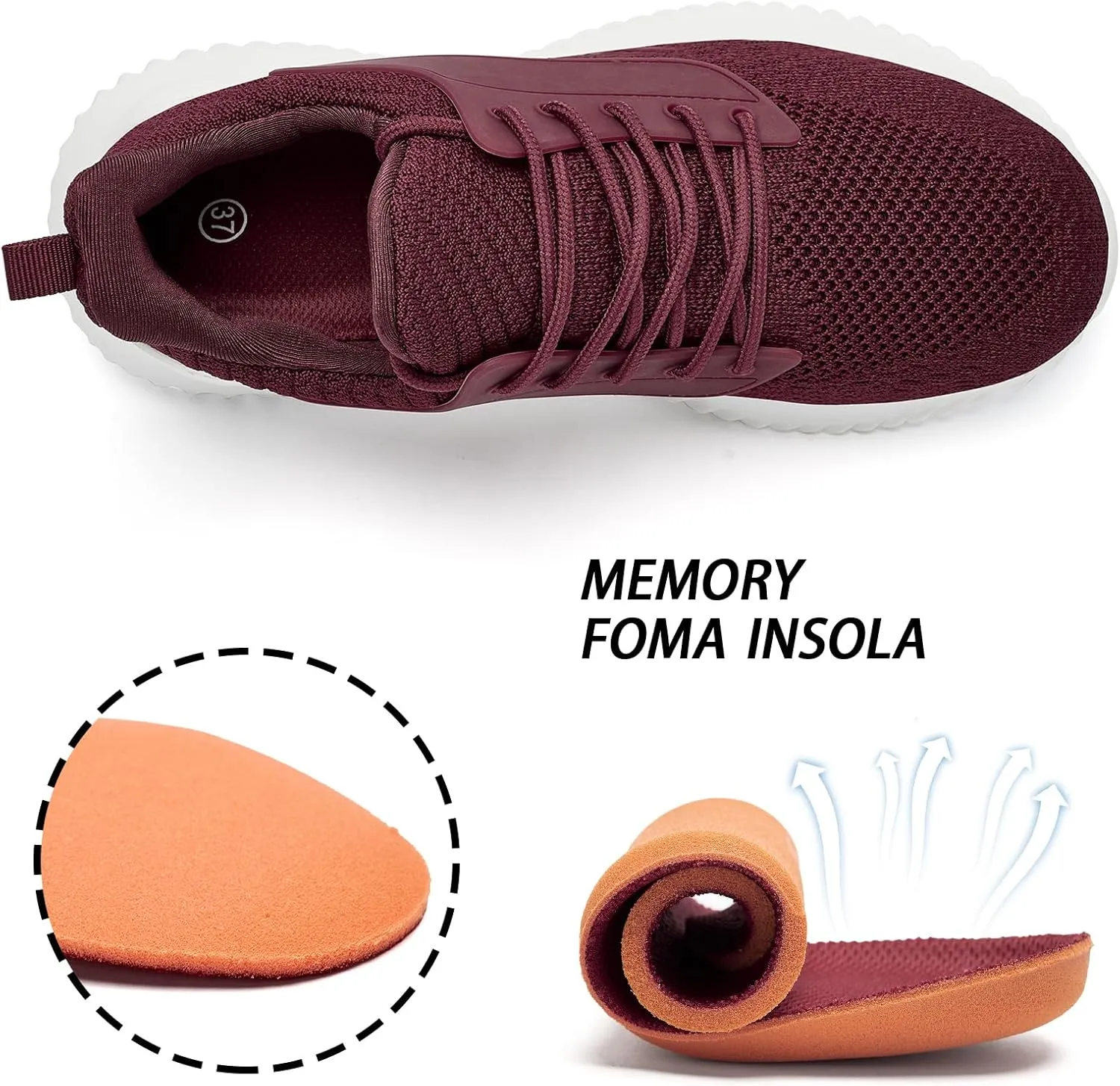 Womens Tennis Shoes Walking Sneakers - Memory Foam Running Slip On Gym Athletic Workout Nursing Comfort Work Shoe Lightweight