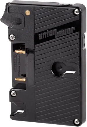 Wooden Camera Gold Anton Bauer Mount Battery Plate | Adjustable Mount System Attached to Rods | Compatible with Director Monitor Cage | Provides Unregulated 12V Power Plate | Dual D-tap