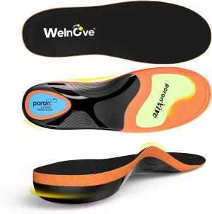 Work Boot Insoles Plantar Fasciitis - Welnove Heavy Duty Inserts for Pain Fatigue Relief, Standing All Day - High Arch Support Shoe Insoles Orthotic for Flat Feet, Achilles Tendonitis, Men Women (S)