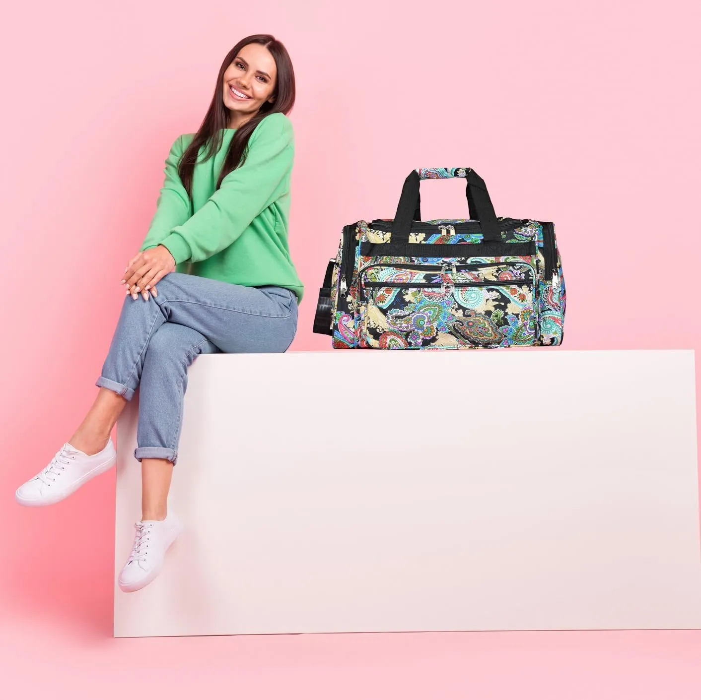 World Traveler Paisley 22-inch Carry-on Duffle Bag with Adjustable Shoulder Strap