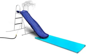 XDP Recreation Water Wave Slide Plus for Kids Ages 3-8, 6 Foot - Freestanding Outdoor Waterslide w/Built-in Adjustable Sprinkler & Ground Tarp, Wet or Dry Summer Backyard Fun