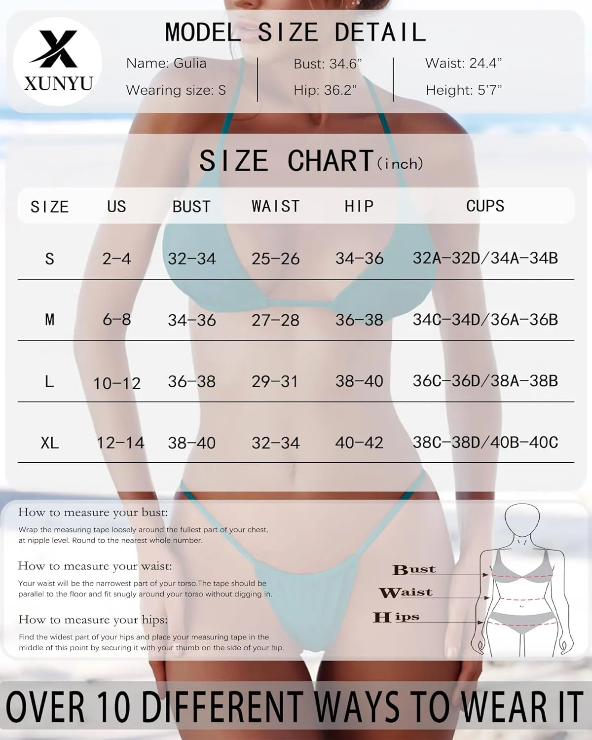 XUNYU Thong Bikini Sets for Women - Brazilian Micro String Bikinis Sexy Two Piece Swimsuit Triangle Top Halter Bathing Suits