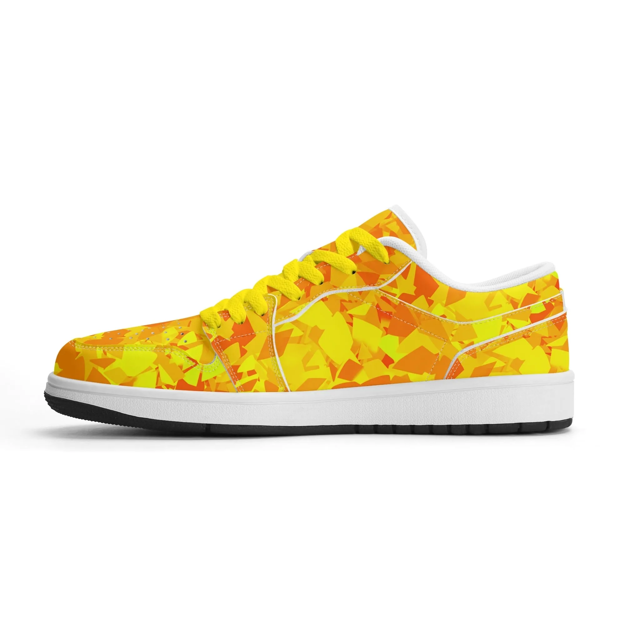 Yellow Crystal Low Top Leder Sneaker für Damen