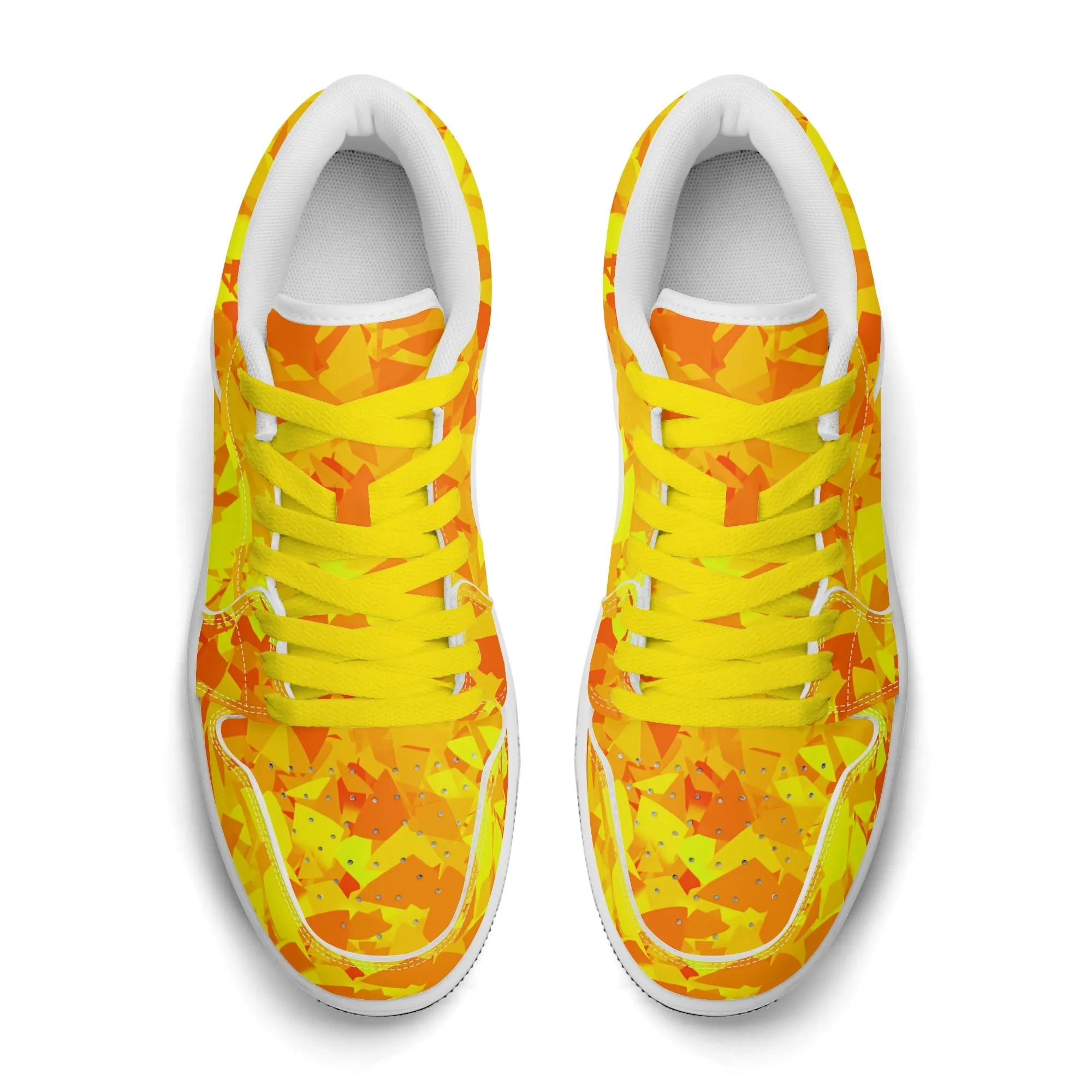 Yellow Crystal Low Top Leder Sneaker für Damen
