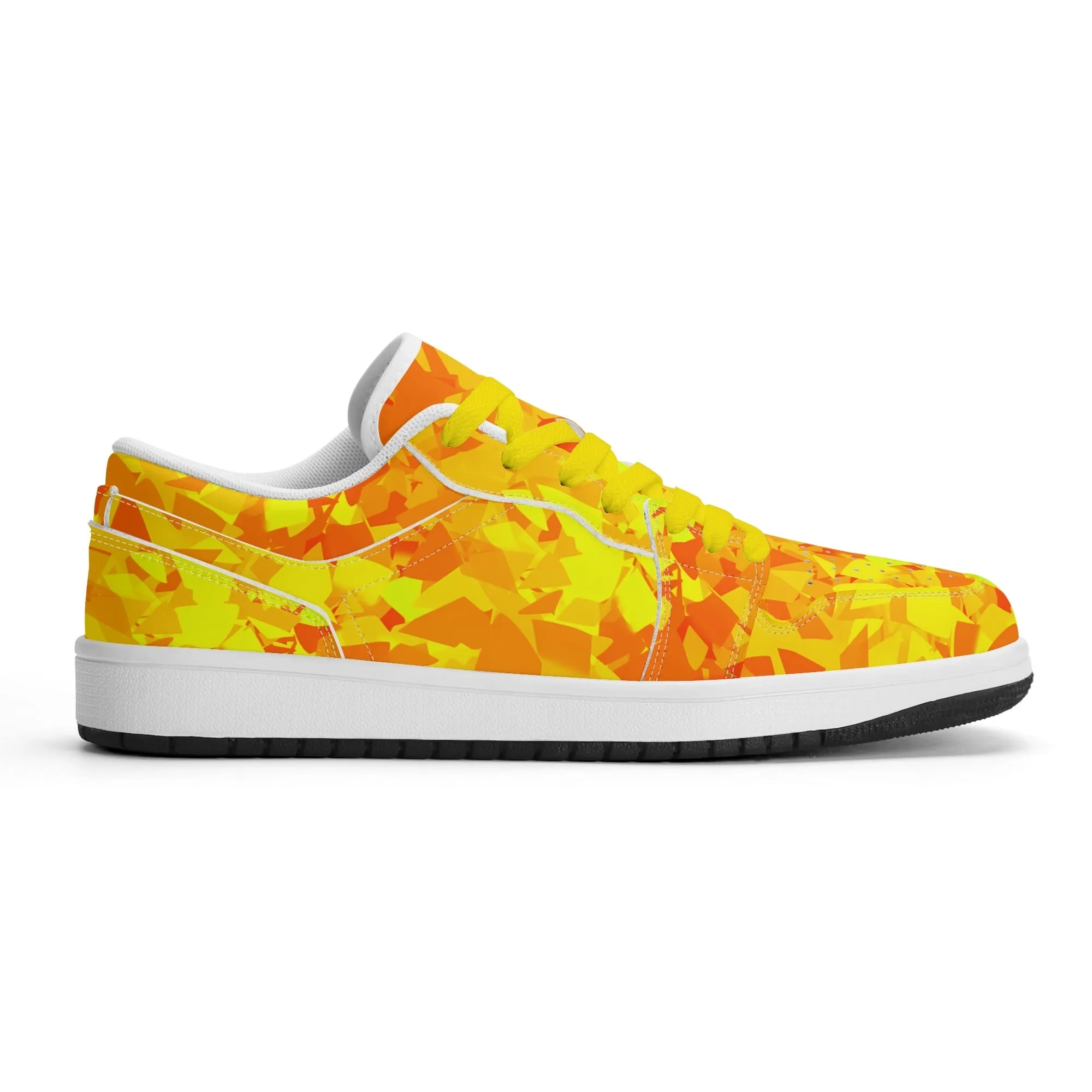 Yellow Crystal Low Top Leder Sneaker für Damen
