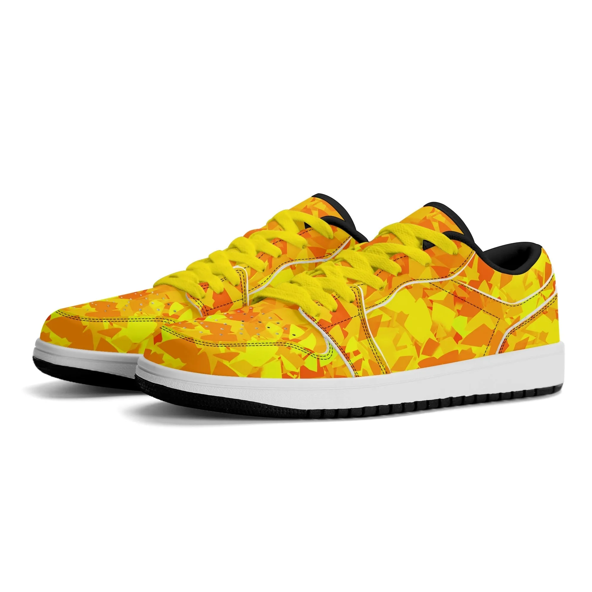 Yellow Crystal Low Top Leder Sneaker für Damen