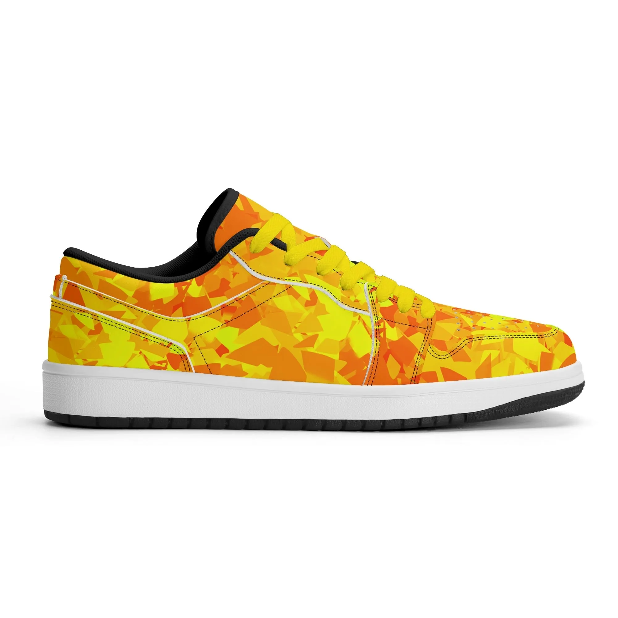 Yellow Crystal Low Top Leder Sneaker für Damen
