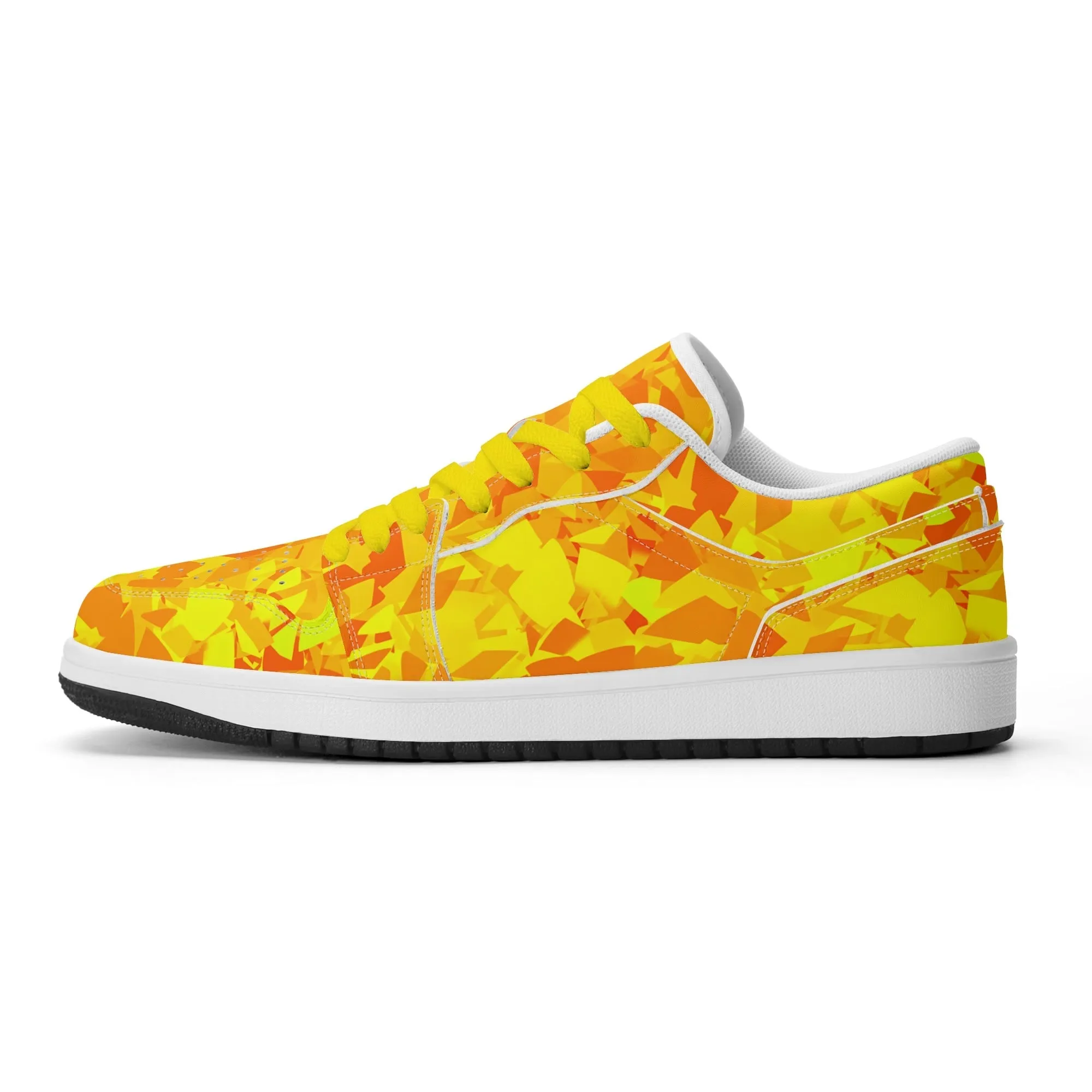 Yellow Crystal Low Top Leder Sneaker für Damen