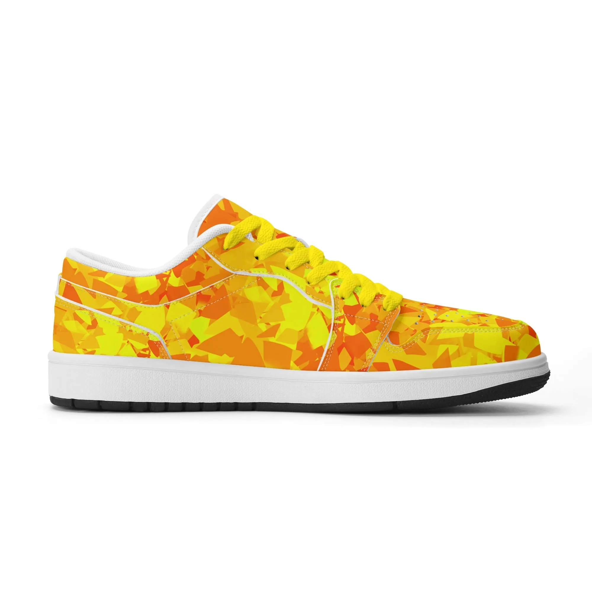 Yellow Crystal Low Top Leder Sneaker für Damen