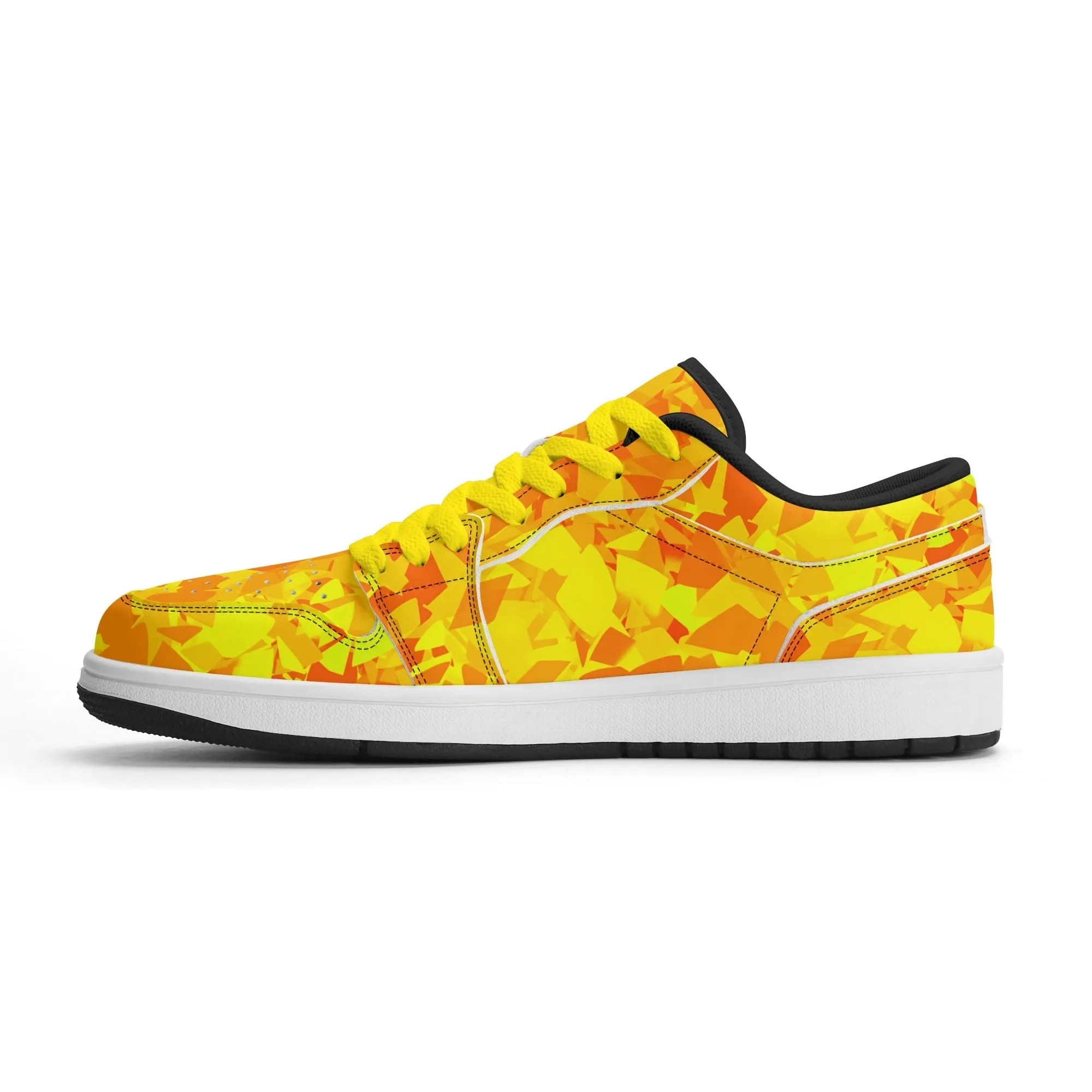 Yellow Crystal Low Top Leder Sneaker für Damen