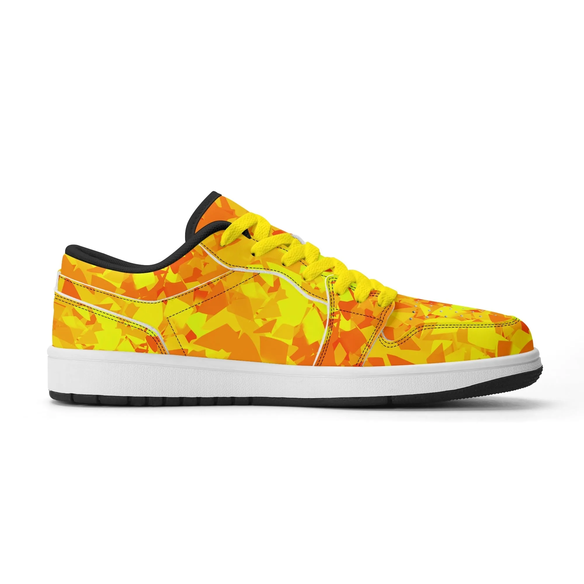 Yellow Crystal Low Top Leder Sneaker für Damen
