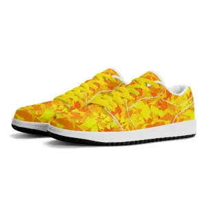 Yellow Crystal Low Top Leder Sneaker für Damen