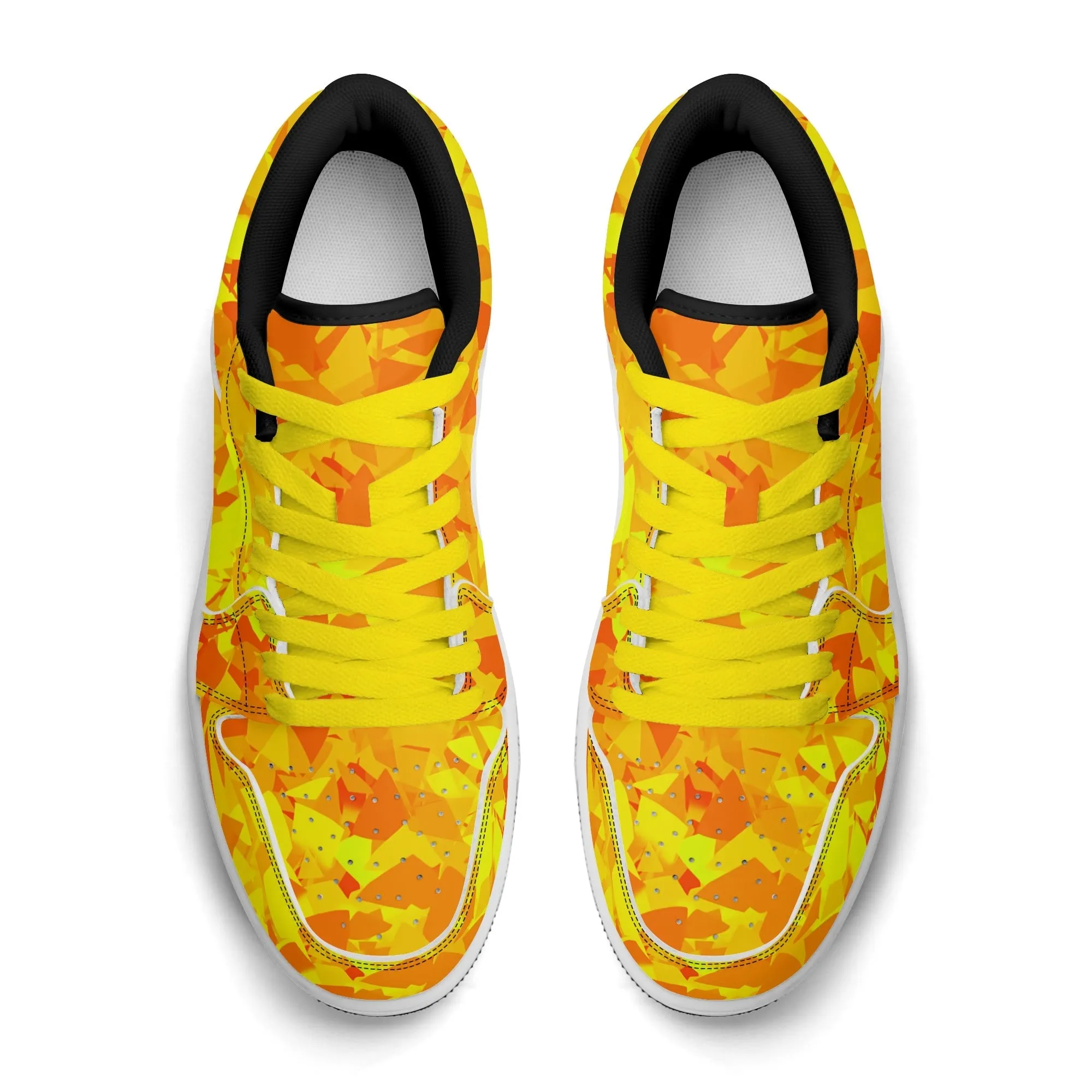 Yellow Crystal Low Top Leder Sneaker für Damen