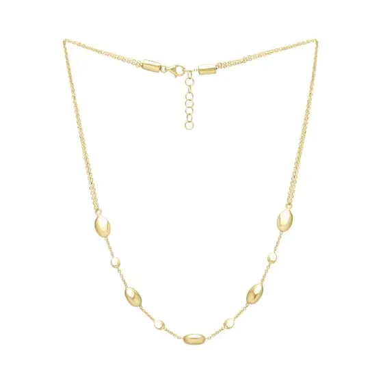 Yellow Gold Polished Pebble Necklace