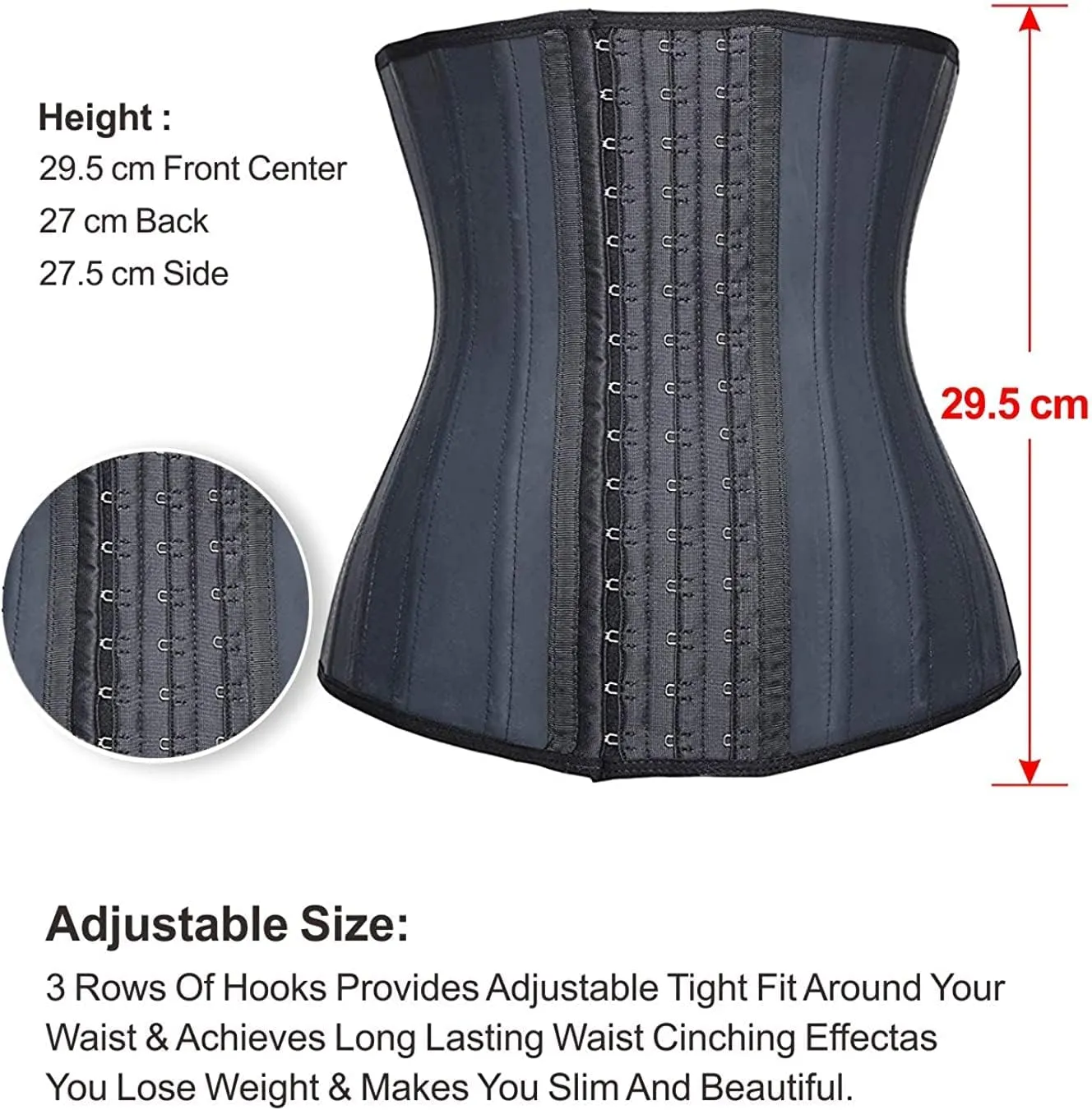 YIANNA Waist Trainer for Women Latex Underbust Waist Cincher Corset Sport Girdle Hourglass Body Shaper